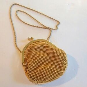 Emp Orr Elegant Gold Beaded Evening Bag Gold Chain Snap Lock Stunning!
